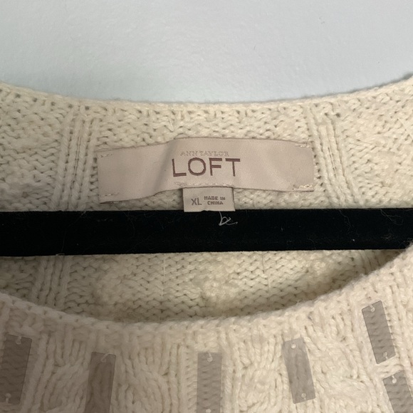 Loft Cream Boatneck Sweater with Embellishments - Picture 3 of 4